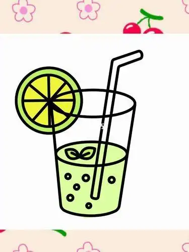 柠檬汽水简笔画简笔画柠檬文化绘画
