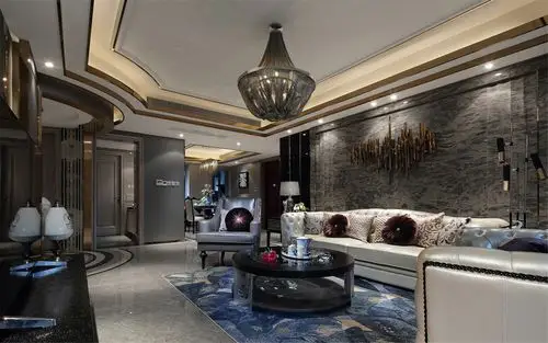 大户型现代奢华风装修客厅效果图