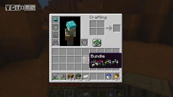 存储系统"包袱"(bundle),不像宝箱和潜影箱那样必须放置在地上使用,"