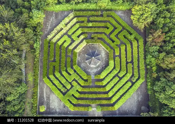园林航拍-诸葛亮八卦阵