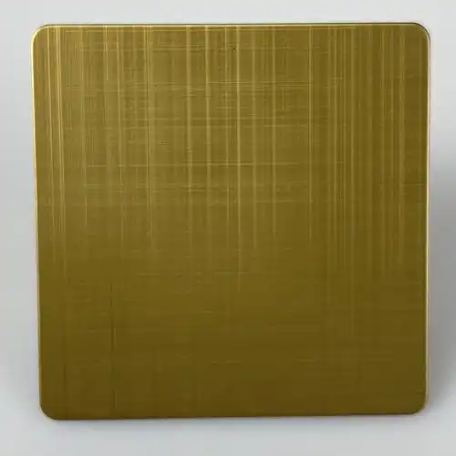 交叉拉丝黄钛金哑油304不锈钢铜板加工折弯垫片激光切割