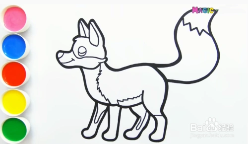 简笔画画法——怎样用彩笔一笔一笔画狐狸(2)