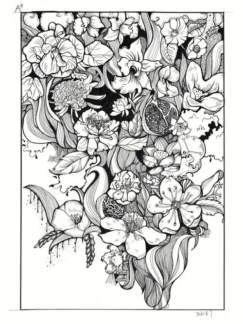 视觉传达设计专业黑白装饰画作品分享