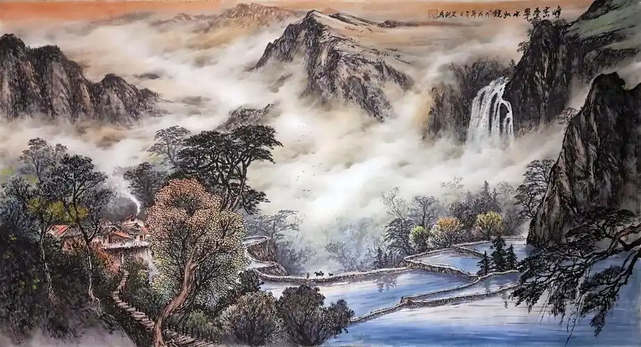 康笑枫的彩墨山水画