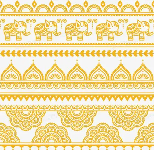 复古泰式大象花纹矢量素材