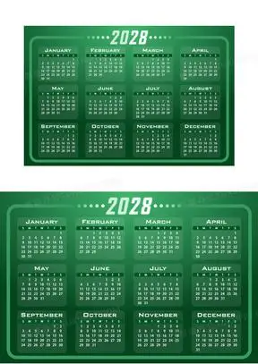 2028全年日历图片