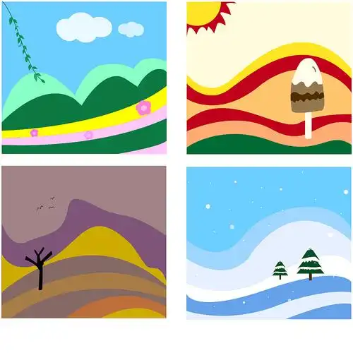 ai简插画-春夏秋冬 - 原创作品 - 站酷(zcool)