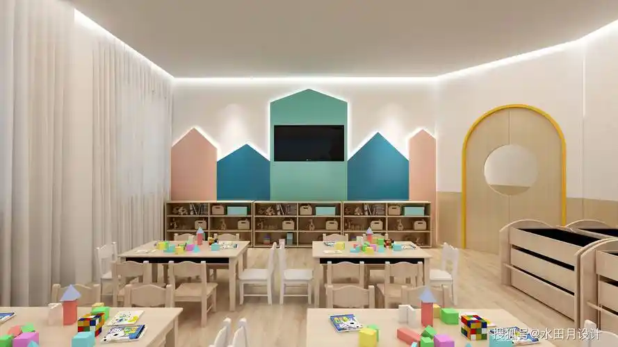 现代简约温馨原木风儿童教育机构设计_购物_中心_教室