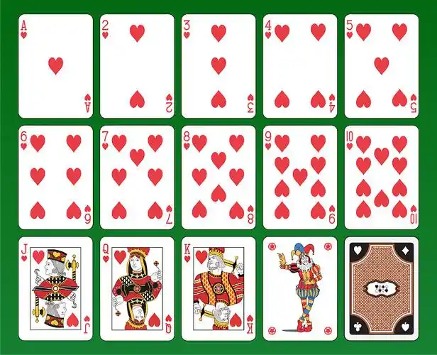 一套红心扑克牌图片
