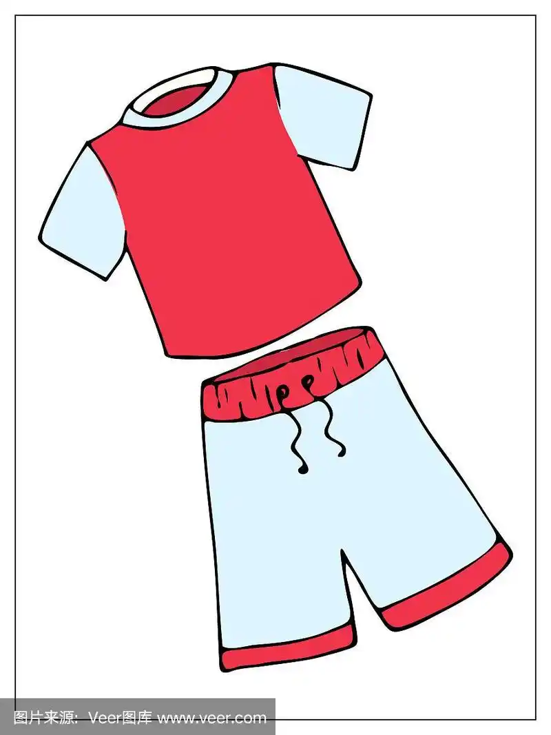 向量集基本简单的t恤和百慕大短裤.对于web,徽标,图标,应用程序,ui.