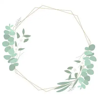 小报边框花环花边边框卡通简约手绘清新绿色枝叶树叶手绘美食卡通小报