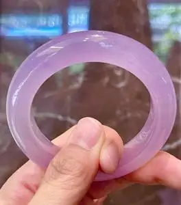 冰种紫罗兰翡翠手镯缅甸天然a货正品玻璃种翡翠玉镯子玉手镯女