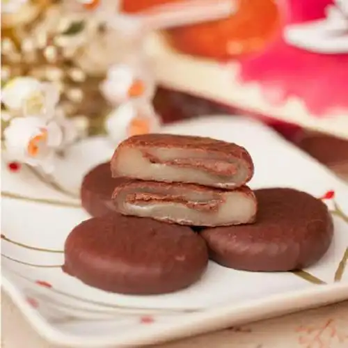 韩国进口零食品 乐天巧克力打糕 韩国传统糕点 186g*3合