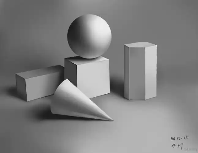 临摹组合几何体—组合体素描美术入门练习