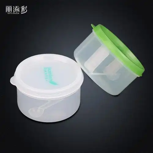 圆形塑料密封盒透明保鲜盒便携分装盒营养收纳迷你食品药盒新品