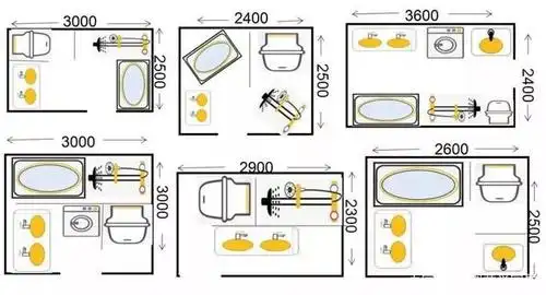 各种户型卫生间布局方案都在这,总有一个适合你!