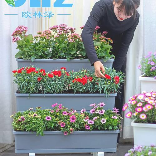 阳台种菜盆架子神器家庭蔬菜种植专用箱长方形花盆顶楼多层置物架