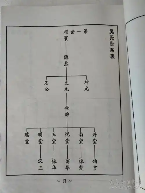 复印件吴氏宗谱延陵堂盐城建湖吴家河耀寰公支三本五卷16开418页1997