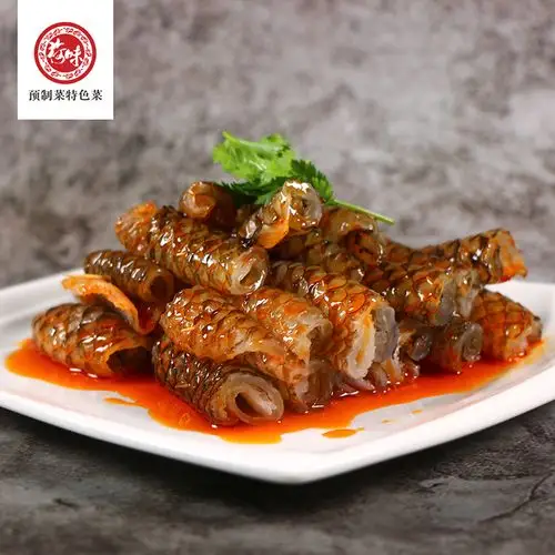 荷味红油鱼皮卷220g*10袋泡椒鱼皮开袋即食凉拌菜成品商用拼冷盘