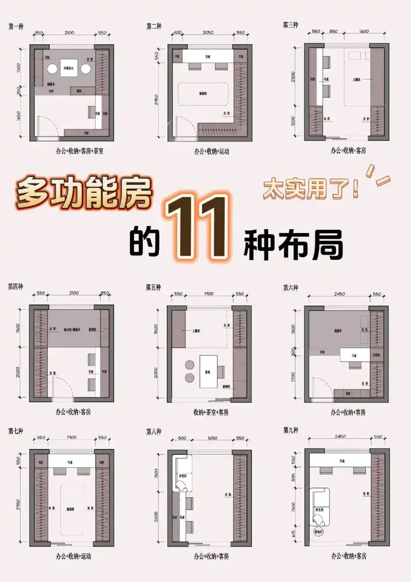 多功能房的11种布局, 超实用!这11种多功能房布局,对平时 - 抖音