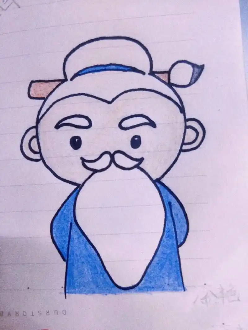 简笔画 孔夫子 孔子: 人无远虑,必有近忧.