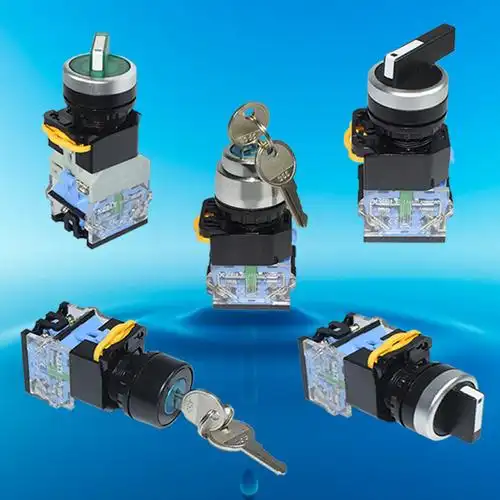 二位三位长柄旋钮开关钥匙按钮带灯旋钮开关指示灯la188(38.39)