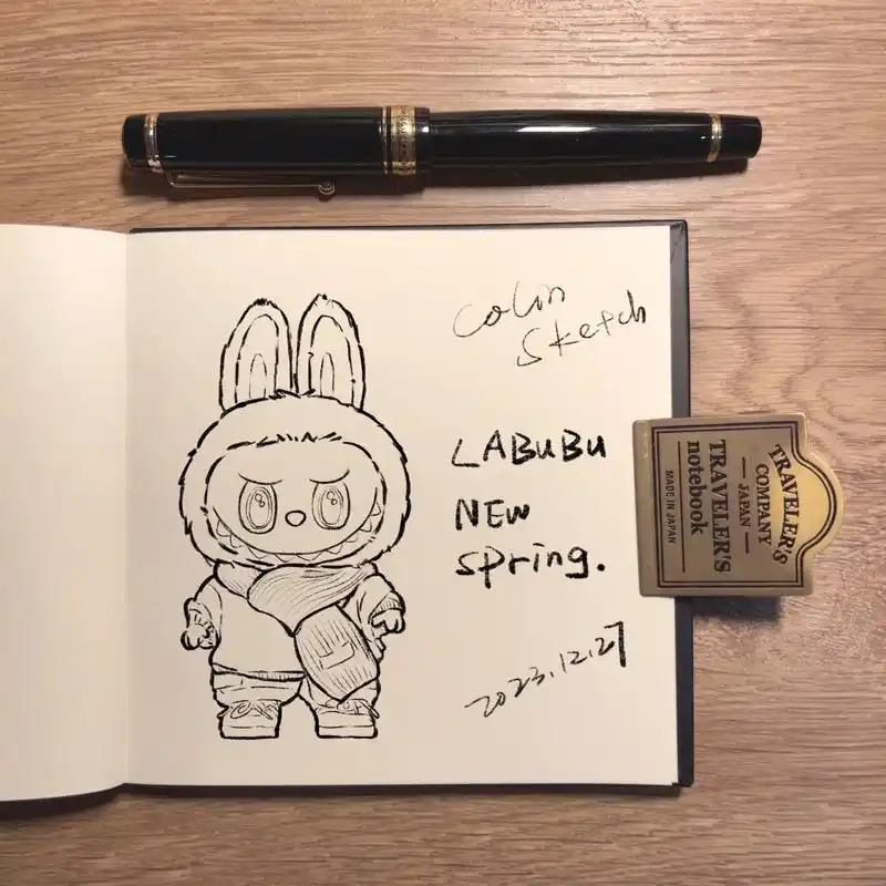 labubu搪胶新春限量版 铅笔线稿练习  #labubu搪 - 抖音