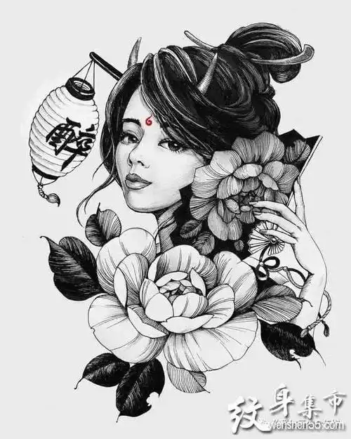 艺伎纹身艺伎纹身手稿艺伎纹身手稿图案