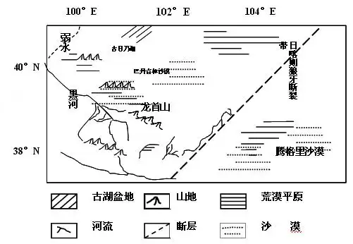 某考察队在内蒙古巴丹吉林海港东南湖泊与高大沙山共存的奇观根据下列
