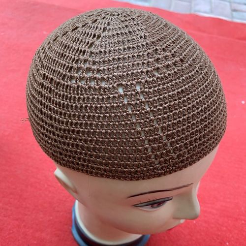 回族手工钩针帽子特细线编织帽回族男士线帽手工钩针网帽