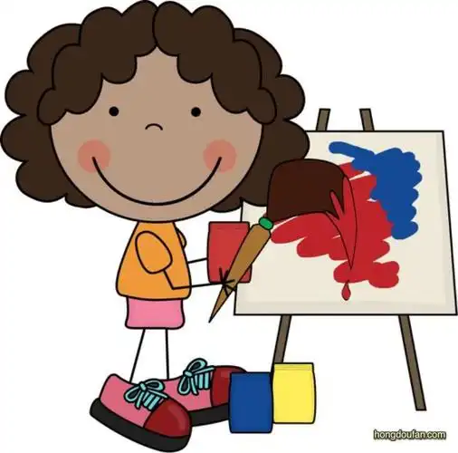 拿着画笔来上美术课美术课上的老师卡通简笔画大全
