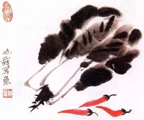 白菜水墨画画法步骤|白菜国画画法 - 莱绘画网