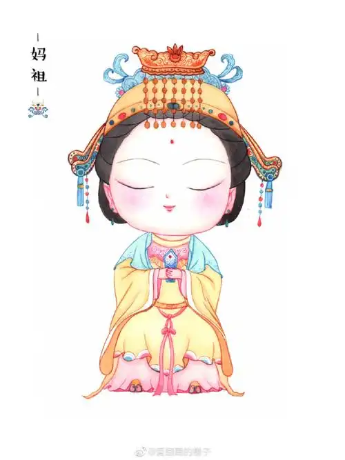 妈祖##水彩插画