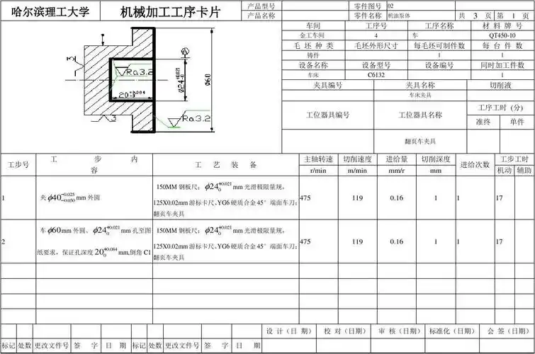 机械加工工序卡片 制定机油泵体零件的加工艺设计车φ10车床偏心夹具