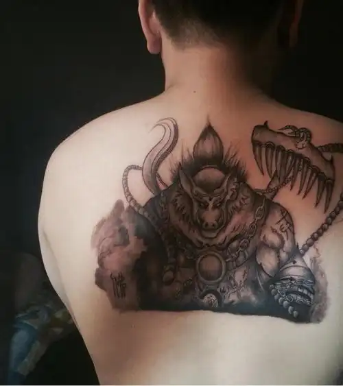 八戒_纹身图案手稿图片_扎男的纹身作品集