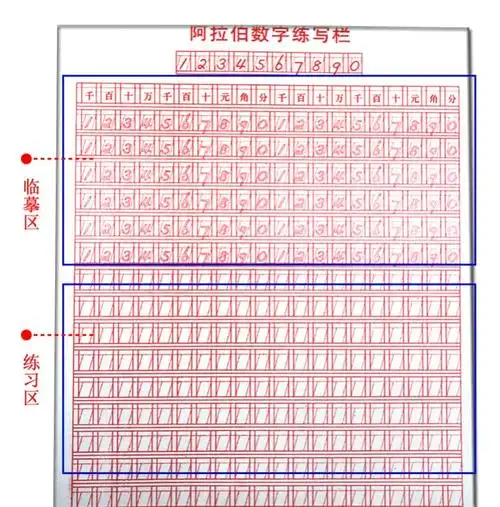 财会学生专用阿拉伯数字中文大写练习本数字字帖财会会计练习册