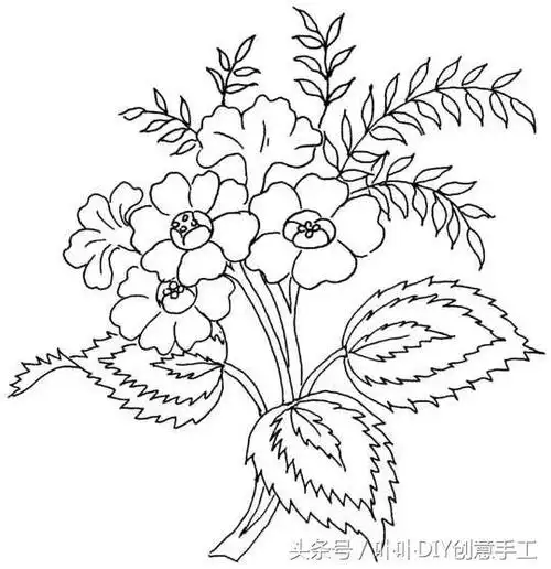 手工刺绣:分享一些刺绣的花样线稿图给大家,种类繁多,可以参考印在绣
