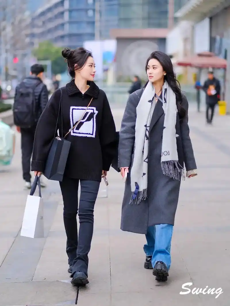 成都街拍闺蜜穿搭