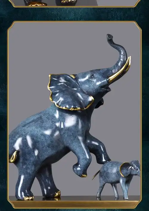 vakada全铜大象装饰品艺术品别墅客厅玄关书房酒柜装饰品乔迁开业礼品