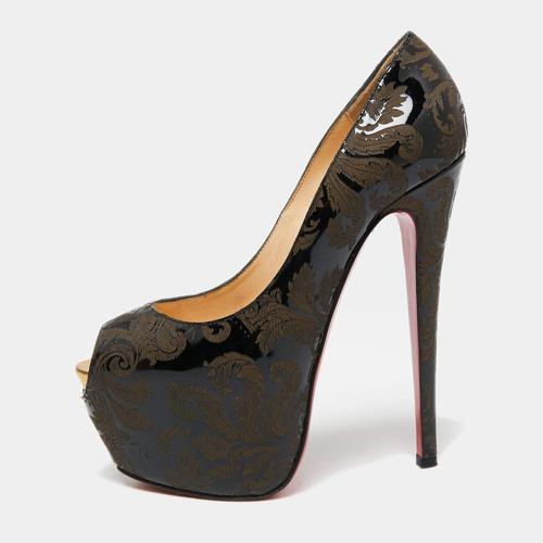 克里斯提·鲁布托christian louboutin女款高跟鞋|black/brown patent