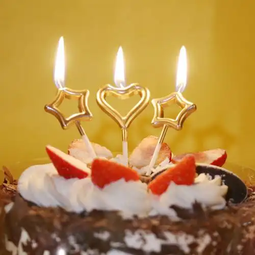 蜡烛生日蛋糕仙女心形爱心星星婚礼情人节派对蜡烛
