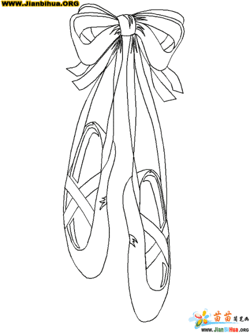 女生舞蹈鞋简笔画