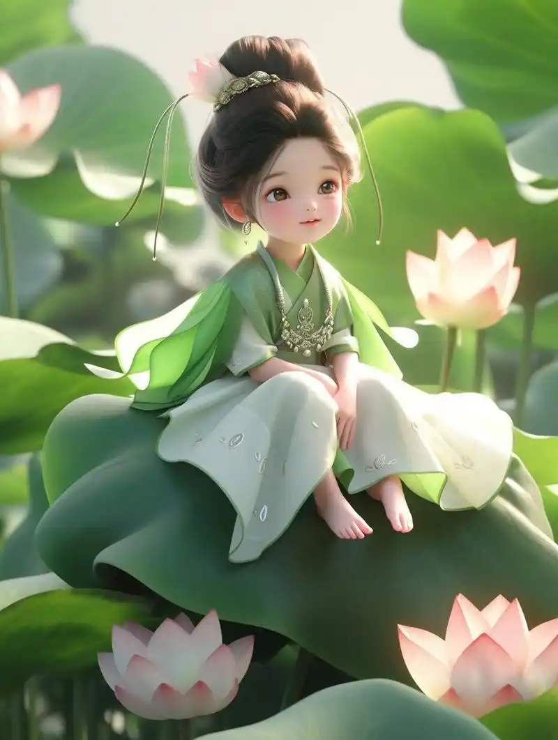 古风头像丨荷花仙子·第5幕 仙缘与佛缘 有佛缘的女人, 自有莲花作伴