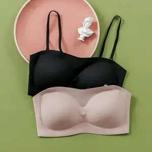 夏季裹胸无肩带内衣聚拢防滑薄款背心式抹胸文胸露肩一字肩上托