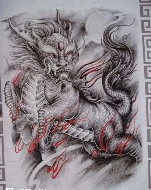 麒麟纹身图片_背部新传统纹身图案(5)_江苏省无锡市纹身店-无锡雕客