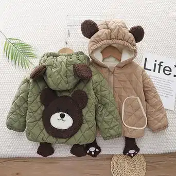 男童秋冬季外套儿童加厚卡通棉服宝宝外穿加绒加厚冬装夹克上衣潮
