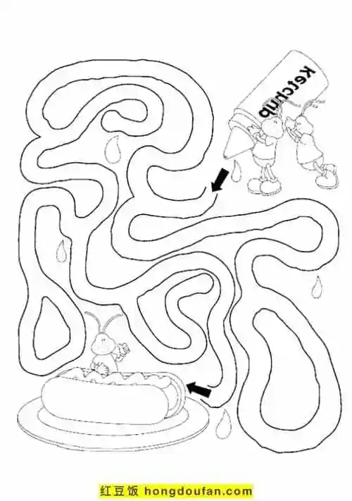 10张为4到6岁孩子们准备的简单有趣的迷宫游戏图纸