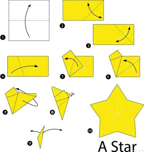 五角星的折法剪纸