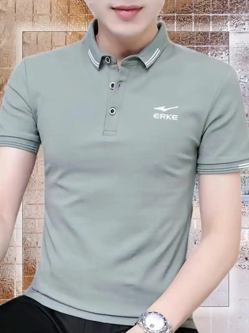 男士们!今天推荐这款鸿星尔克翻领polo衫,百搭纯色短袖翻领