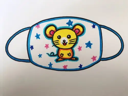 美术绘画《小口罩》